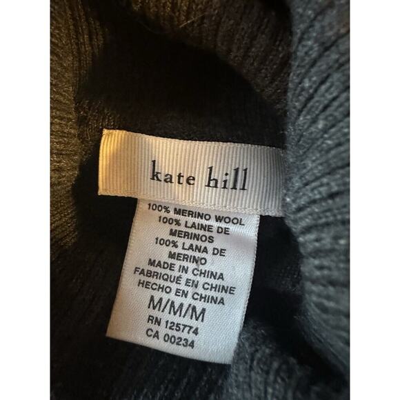 Kate Hill 100% Merino Wool Turtle Neck Sweater Women M Quiet Luxury Old Money - Picture 3 of 7
